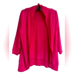 Coldwater Creek bright pink cardigan 3/4 sleeve